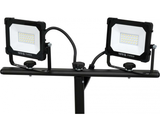 Фото 5 - Прожектори з SMD-діодним випромін. YATO: 2 x 20 Вт, 230 В, 2 x 1900 Lm, на штативі h= 0.6-1.22 м