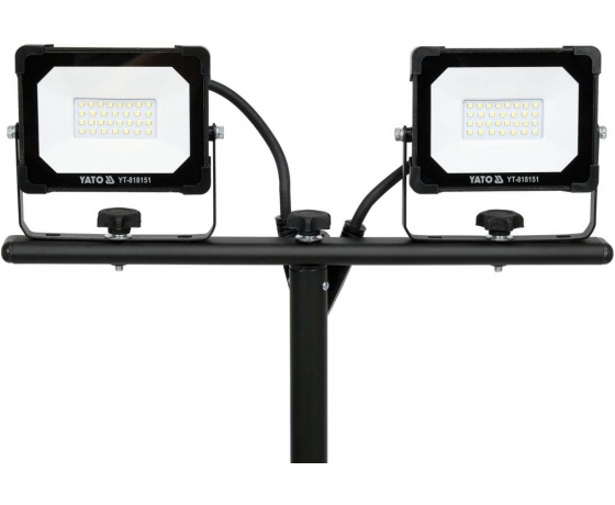 Фото 2 - Прожектори з SMD-діодним випромін. YATO: 2 x 20 Вт, 230 В, 2 x 1900 Lm, на штативі h= 0.6-1.22 м