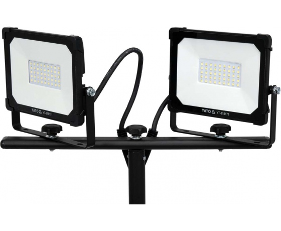 Фото 6 - Прожектори з SMD-діодним випромін. YATO: 2 x 30 Вт, 230 В, 2 x 2850 Lm, на штативі h= 0.6-1.22 м
