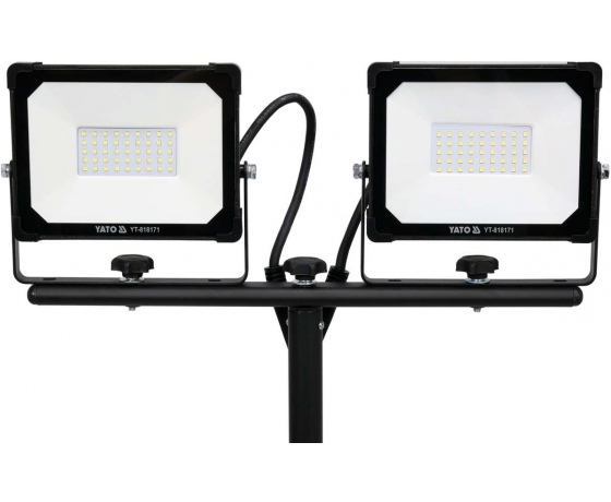 Фото 2 - Прожектори з SMD-діодним випромін. YATO: 2 x 30 Вт, 230 В, 2 x 2850 Lm, на штативі h= 0.6-1.22 м