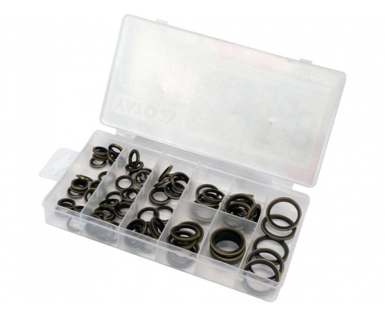 Фото 2 - Шайби сталево-гумові YATO: Ø= 10- 24 мм, 90 шт