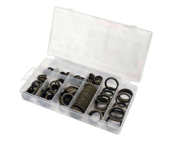 Фото 2 - Шайби сталево-гумові YATO: Ø= 6- 24 мм, 150 шт