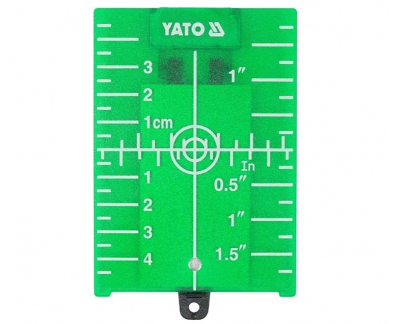 Фото 2 - Пластина прицільна для нівеліра з лазерним зеленим променем YATO 105х 75х 3,2 мм