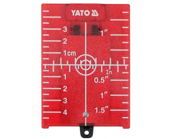 Фото 3 - Пластина прицільна для нівеліра з лазерним червоним променем YATO 105х 75х 3,2 мм