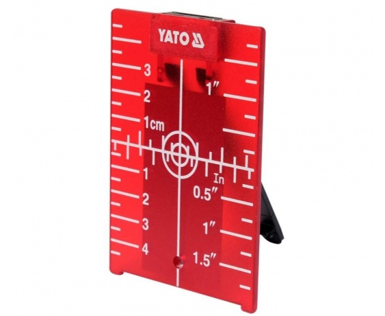 Фото 2 - Пластина прицільна для нівеліра з лазерним червоним променем YATO 105х 75х 3,2 мм