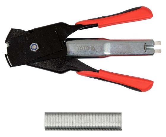Фото 4 - Кліщі для кріплення сітки YATO: L= 190 мм з коміркою для 50 скоб тип 