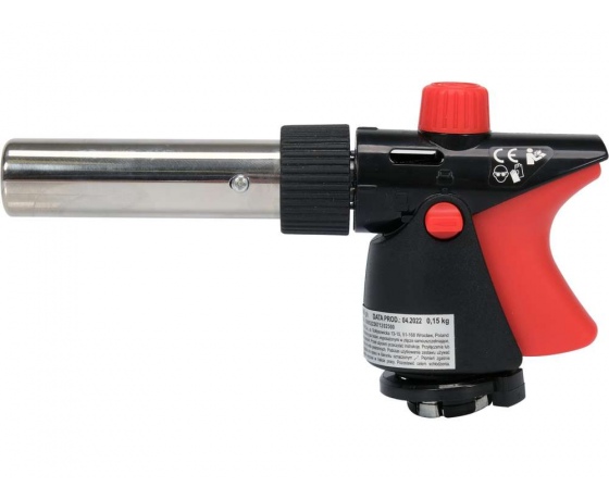 Фото 4 - Пальник газовий YATO : цанговe з'єднання. PIEZO. 360°. до 2 кВт. t= 1300 ºC (EN417)