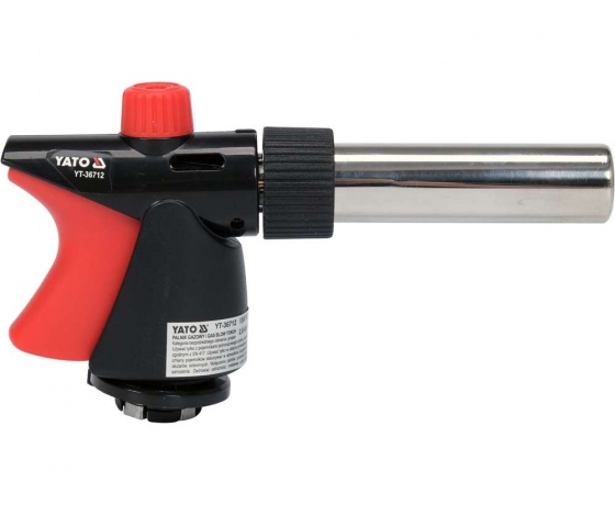 Фото 5 - Пальник газовий YATO : цанговe з'єднання. PIEZO. 360°. до 2 кВт. t= 1300 ºC (EN417)