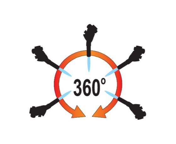 Фото 8 - Пальник газовий YATO : цанговe з'єднання. PIEZO. 360°. до 2 кВт. t= 1300 ºC (EN417)