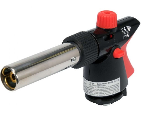 Фото 2 - Пальник газовий YATO : цанговe з'єднання. PIEZO. 360°. до 2 кВт. t= 1300 ºC (EN417)