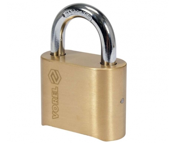 Фото 3 - Замок навісний з кодовим замиканням VOREL: латунний корпус- 50х 40 х25 мм, сталева дуга- 23х25х 8 мм