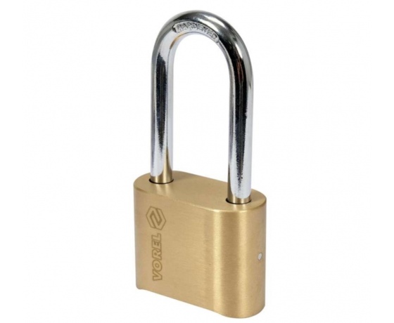 Фото 4 - Замок навісний з кодовим замиканням VOREL: латунний корпус- 52х 40 х25 мм, сталева дуга- 56х25х 8 мм
