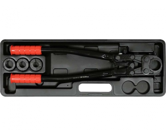 Фото 3 - Прес-кліщі для труб PEX-AL.-PEX і PERT YATO; l= 42 см, розвід губ- 25 мм. з насадк U-тип 16/20/26 мм