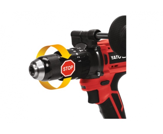 Фото 10 - Шуруповерт-дриль безщітков. акумул. Li-Ion YATO: U= 18 В, 3АГод, крутн.мом.- 75 Нм, патр Ø=1.5-13 мм