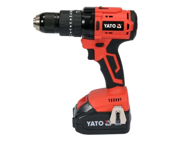 Фото 2 - Шуруповерт-дриль безщітков. акумул. Li-Ion YATO: U= 18 В, 3АГод, крутн.мом.- 75 Нм, патр Ø=1.5-13 мм