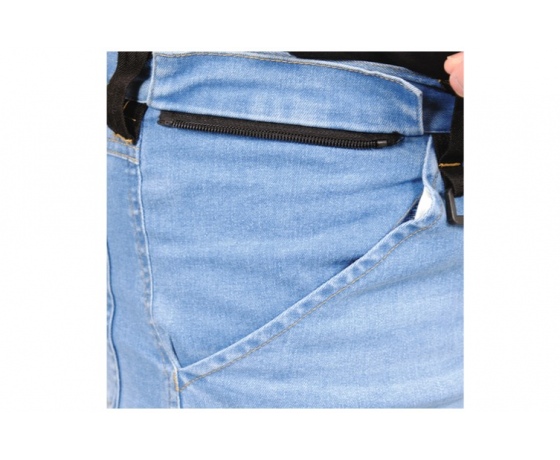 Фото 14 - Штани робочі джинс стрейч YATO розмір S/ 74-82 см, ріст- 164-172 см, голубі, 17 кишень, 71% бав, 25