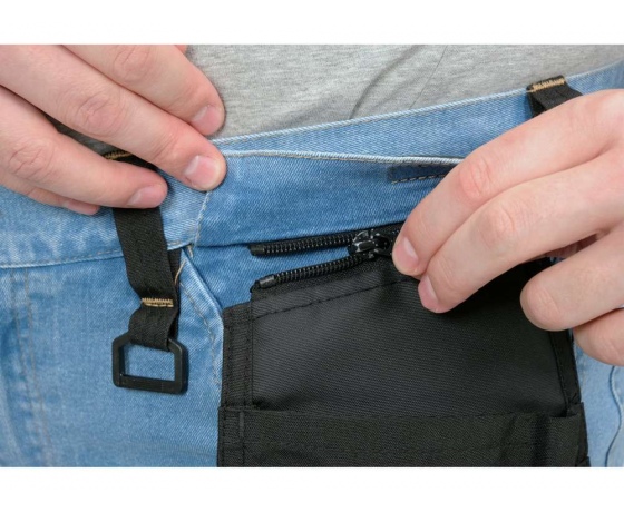 Фото 7 - Штани робочі джинс стрейч YATO розмір S/ 74-82 см, ріст- 164-172 см, голубі, 17 кишень, 71% бав, 25