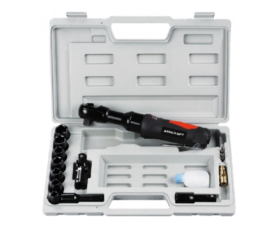 Фото 2 - Трещотка пневматическая с набором инструмента 1/2 (68Н/м; 160об/мин; 9-11,13,14,17,19) 17ед. AIRKRAFT AT-5002SG