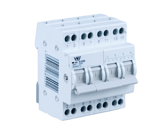 Фото 2 - Інсталяційний перемикач для вибору потужності генератора 4полюсний,63А,400V AC 50Hz,6 kV