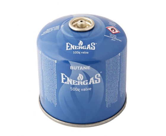 Фото 2 - Балон газовий 1-разовий ENERGAS з різьбою (7/16) 500g/870ml. для плит/кемпінгу (EN417) BUTAN [12]
