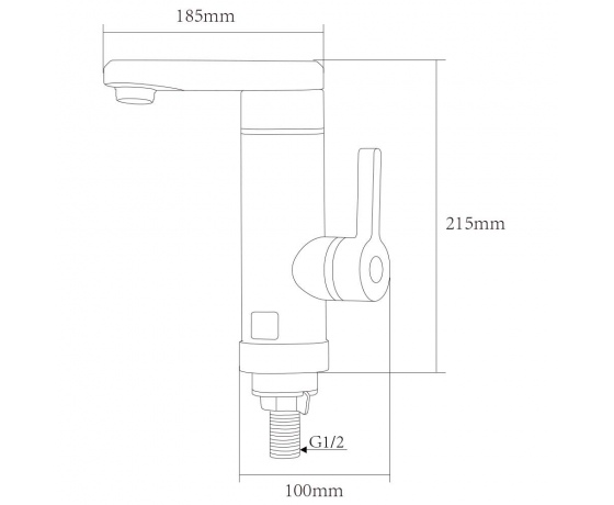 Фото 3 - Кран-водонагреватель проточный HZ 3.0кВт 0.4-5бар для кухни гусак прямой на гайке (W) AQUATICA (HZ-6B243W)