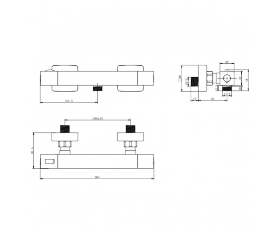 Фото 6 - Смеситель PANARO Ø25 термостатический для душа CORSO (ED-2D185C) (9659300)