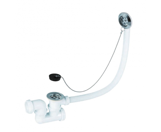 Фото 2 - Cифон для ванны с пробкой на цепочке и адаптером Ø40/50мм WIRQUIN (9543420)