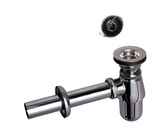 Фото 2 - Сифон для раковины латунный с пробкой на цепочке 1¼