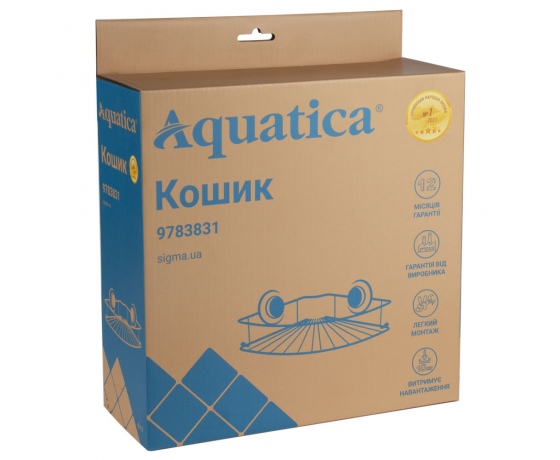 Фото 5 - Корзина на вакуумных присосках угловая s38 294×210×90мм AQUATICA (9783831)