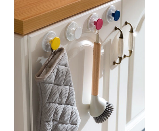 Фото 5 - Крючки на вакуумных присосках s42 Ø40×40мм цветные (6шт) AQUATICA (9784281)