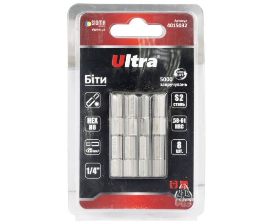 Фото 2 - Биты HEX 8×25мм ¼