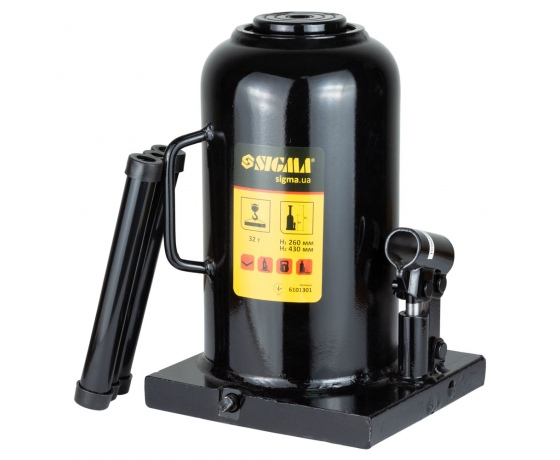Фото 2 - Домкрат гидравлический бутылочный 32т H 260-430мм SIGMA (6101301)