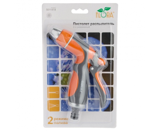 Фото 8 - Пистолет-распылитель 2-х режимный (ABS+AL+TPR) FLORA (5011414)