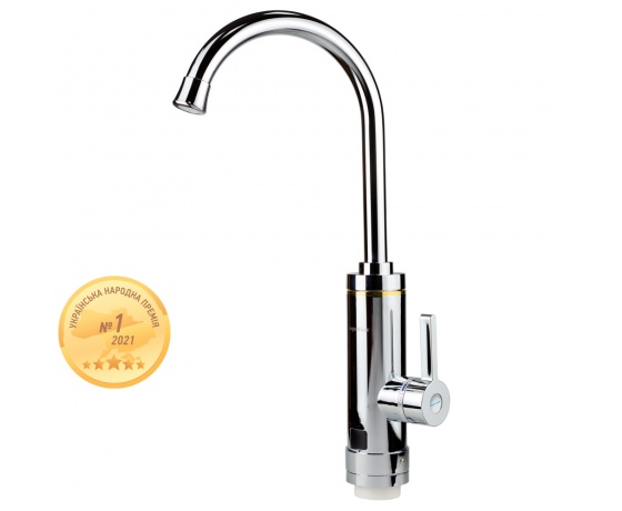 Фото 2 - Кран-водонагреватель проточный HZ 3.0кВт 0.4-5бар для кухни гусак ухо на гайке (C) AQUATICA HZ-6B143C (9791110)