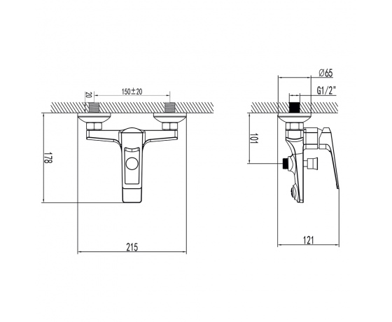 Фото 4 - Смеситель BOLSENA Ø35 для ванны литой CORSO CB-1C137C (9614200)