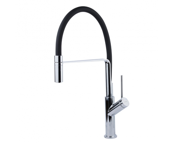 Фото 2 - Смеситель ADDA Ø25 для кухни излив силиконовый черный на гайке CORSO 9635110 (EB-4B520C)