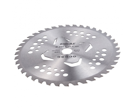 Фото 5 - Диск для триммера с твердосплавными напайками Ø255×25.4мм 40Т 4 подрезные лопасти SIGMA (5624601)