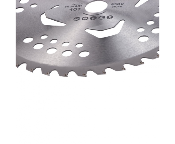 Фото 6 - Диск для триммера с твердосплавными напайками Ø255×25.4мм 40Т 4 подрезные лопасти SIGMA (5624601)