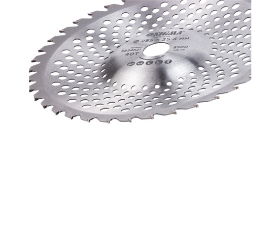 Фото 6 - Диск для триммера с твердосплавными напайками Ø255×25.4мм 40Т волнообразный SIGMA (5624621)