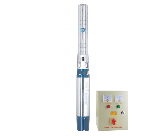 Фото 2 - Насос центробежный 380В 30кВт H 149(90)м Q 2000(1500)л/мин Ø203мм колеса нерж сталь+пульт (из 3х ЧАСТЕЙ) DONGYIN 8SP95-7 (7778283)