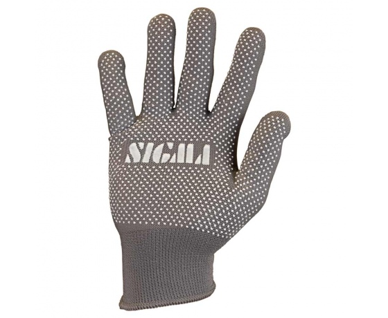 Фото 3 - Перчатки трикотажные с точечным ПВХ покрытием р8 Микроточка (серые) КРАТНО 12 парам SIGMA (9442911)