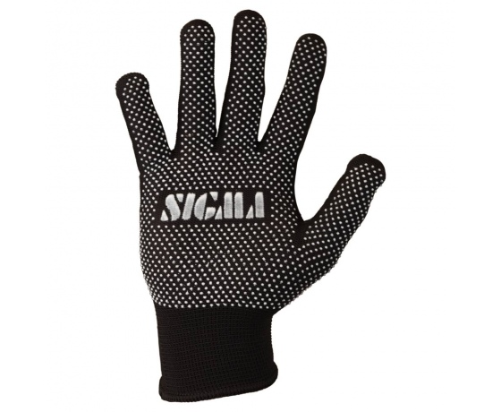 Фото 3 - Перчатки трикотажные с точечным ПВХ покрытием р8 Микроточка (чёрные) КРАТНО 12 парам SIGMA (9442941)