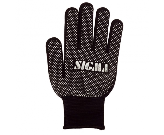 Фото 5 - Перчатки трикотажные с точечным ПВХ покрытием р8 Микроточка (чёрные) КРАТНО 12 парам SIGMA (9442941)