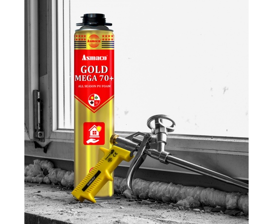 Фото 3 - Пена монтажная профессиональная всесезонная 870мл (1000г) ОАЭ ASMACO (2726191)