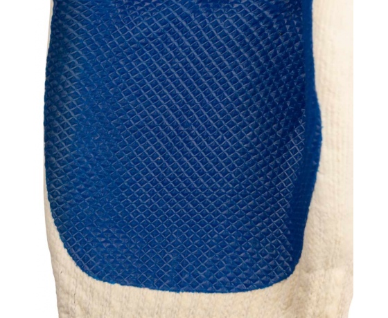 Фото 5 - Перчатки трикотажные стекольщика с двойным латексным покрытием усиленные р10 (синие манжет) SIGMA (9445331)