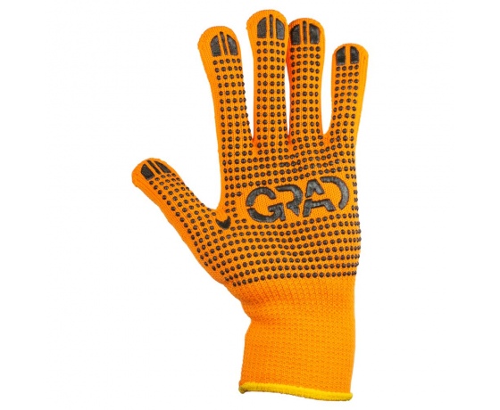 Фото 4 - Перчатки трикотажные с точечным ПВХ покрытием утепленные р10 (оранжевые) КРАТНО 12 парам GRAD (9442375)