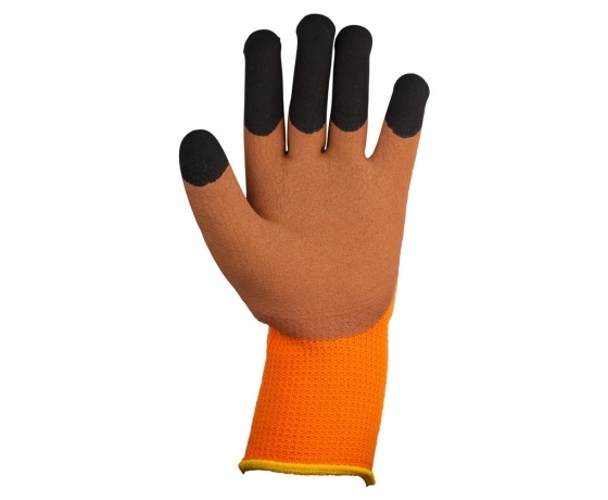 Фото 5 - Перчатки трикотажные с частичным латексным вспененным покрытием утепленные р10 (коричневый манжет) КРАТНО 12 парам GRAD (9445715)