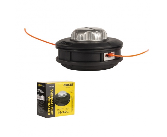 Фото 2 - Катушка для триммера полуавтоматическая M10×1.25 Ø1.6-3.0мм металлическая кнопка SIGMA (5613501)