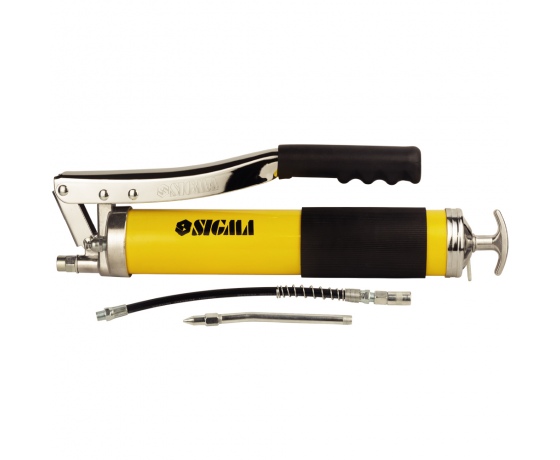 Фото 2 - Шприц-масленка рычажно-плунжерный (двухплунжерный) 600мл с гибким шлангом SIGMA (6300271)