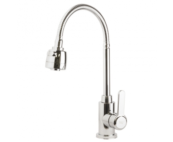 Фото 2 - Смеситель s18 Ø35 для кухни излив гофрированный на гайке SS TAU (9818110)